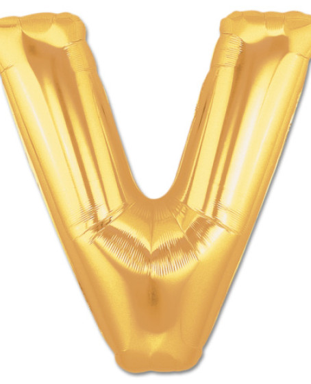 V Harf Folyo Balon Altın Renk 40 inç V Harf Folyo Balon Altın Renk 40 inç