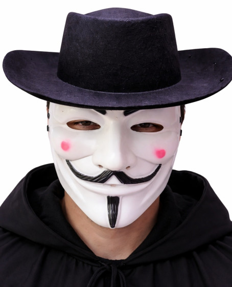 Vendetta Maske ve Şapka Seti – Anonim Stil Parti Maskesi