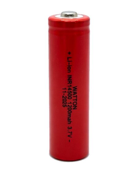 WT-14500 1200mAh 3.7V Li-ion Şarj Edilebilir Pil - Kırmızı
