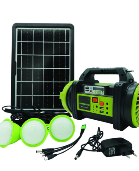 Wıson WS-5683 Şarjlı 30w Solar Şarjlı Ev Aydınlatma Seti Radyo Ve Fan Powebank