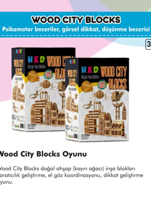 Wood City Blocks Ahşap Şehir Blokları (Kayın Ağacı)