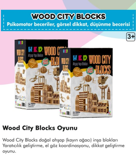 Wood City Blocks Ahşap Şehir Blokları (Kayın Ağacı) Wood City Blocks Ahşap Şehir Blokları (Kayın Ağacı)