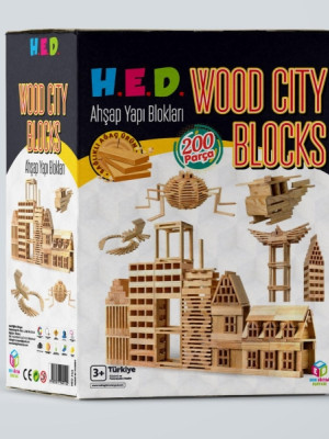 Wood City Blocks Ahşap Şehir Blokları (Kayın Ağacı)