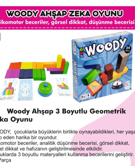 Woody Ahşap 3 Boyutlu Geometrik Zeka Oyunu