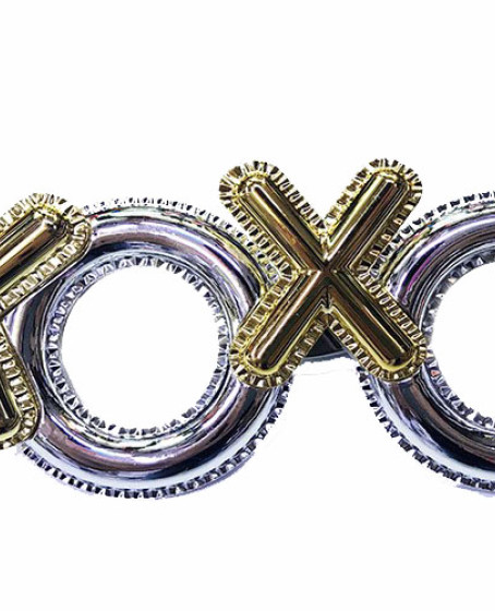 Gümüş Renk Xoxo Yazılı Parti Gözlüğü 17x7 cm