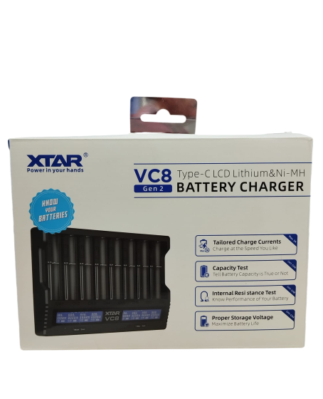 Xtar VC8 Sekizli Li-ion / NI-CD / NI-MH Pil Şarj Cihazı