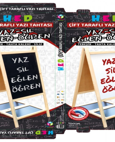 Yazı Tahtası Çift Taraflı Ayaklı Mıknatıslı Yazı Tahtası Seti 110 x 60