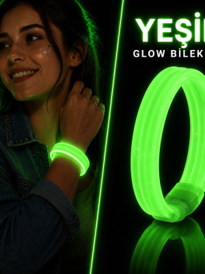 Yeşil Kalın Glow Bileklik – Kırılarak Yanan Parti ve Festival Bilekliği Yeşil Kalın Glow Bileklik – Kırılarak Yanan Parti ve Festival Bilekliği