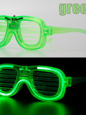 Yeşil LED Işıklı Parti Gözlüğü – Neon Glow Şerit Gözlük 3 Modlu