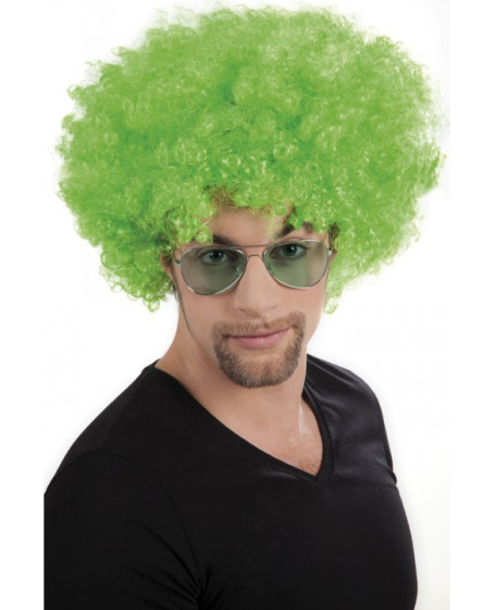 Yeşil Renk Kıvırcık Afro Bonus Peruk