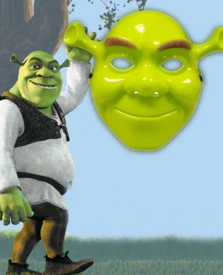 Yeşil Shrek Maskesi 21x25 cm