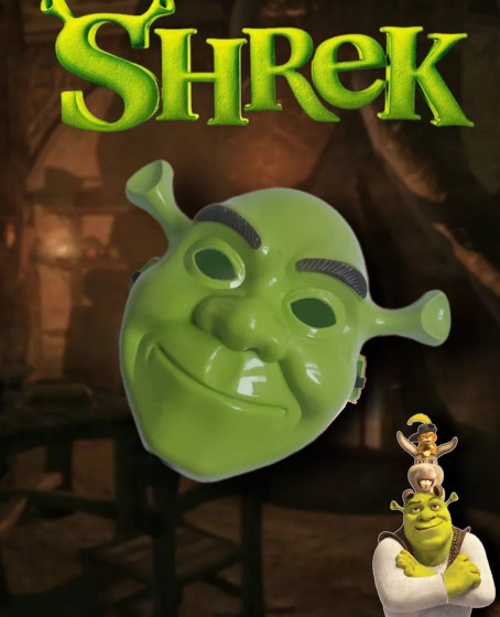 Yeşil Shrek Maskesi 21x25 cm