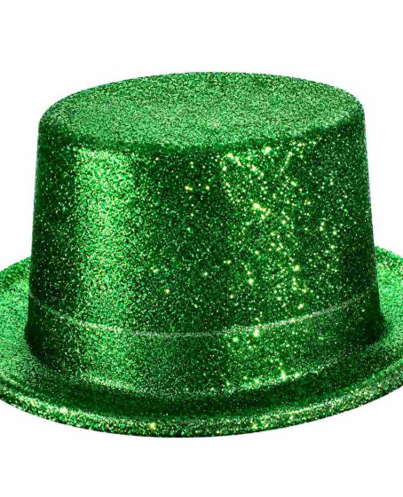 Yeşil Simli Glitter Silindir Parti Şapkası