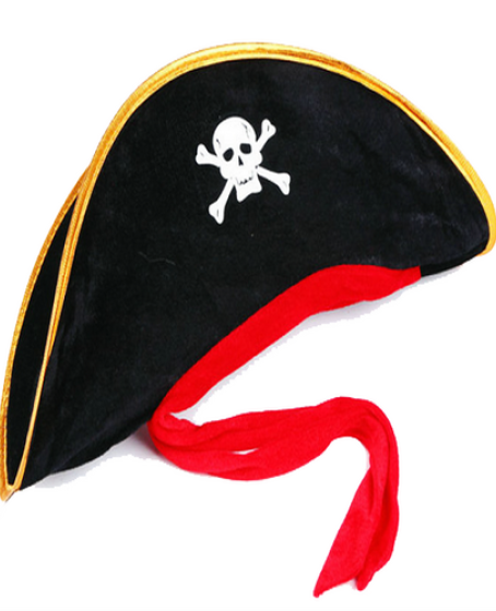 Yetişkin Boy Kadife Jack Sparrow Denizci Kaptan Jack Korsan Şapkası 50X20 CM