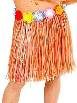 Yetişkin ve Çocuk Uyumlu Turuncu Renk Püsküllü Hawaii Luau Hula Etek 40 cm Yetişkin ve Çocuk Uyumlu Turuncu Renk Püsküllü Hawaii Luau Hula Etek 40 cm