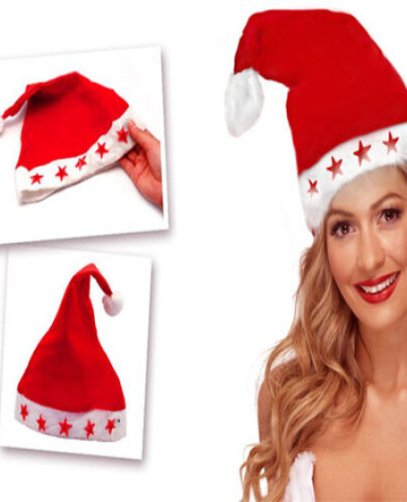 Yılbaşı Özel Işıklı Noel Baba Şapkası