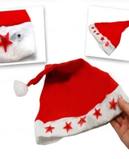 Yılbaşı Özel Işıklı Noel Baba Şapkası