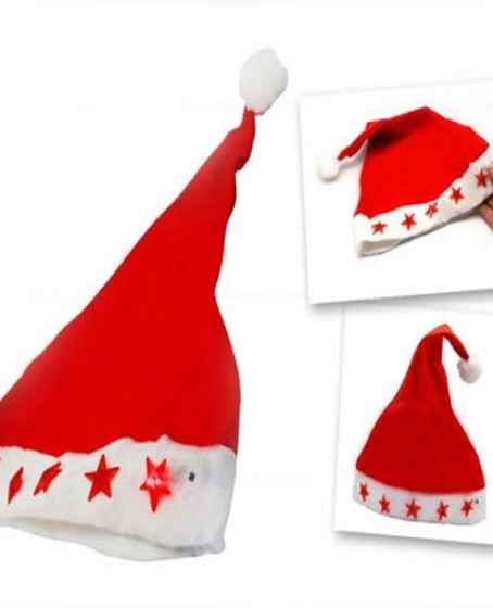 Yılbaşı Özel Işıklı Noel Baba Şapkası