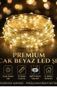 Yılbaşı Aydınlatması 100 LED Perde Hortum Sıcak Beyaz Işık - 10 Metre Dekoratif Şeffaf Kablolu Süs Yılbaşı Aydınlatması 100 LED Perde Hortum Sıcak Beyaz Işık - 10 Metre Dekoratif Şeffaf Kablolu Süs