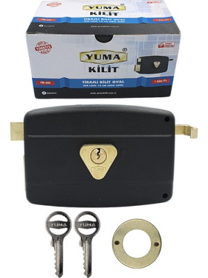 Yuma YM-600 Kilit Yuma Tirajlı Kilit Oval Karşılıksız Siyah Yuma YM-600 Kilit Yuma Tirajlı Kilit Oval Karşılıksız Siyah