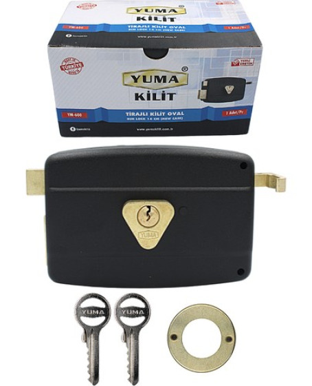 Yuma YM-600 Kilit Yuma Tirajlı Kilit Oval Karşılıksız Siyah Yuma YM-600 Kilit Yuma Tirajlı Kilit Oval Karşılıksız Siyah