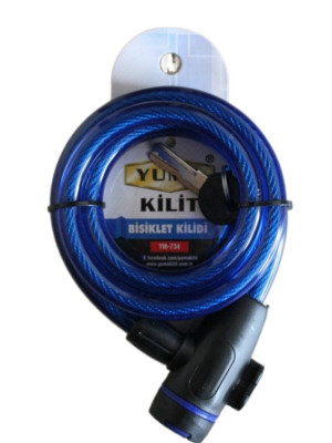 Yuma YM- 734 150cm  Mavi Bisiklet Kilidi