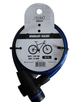 Yuma YM- 734 150cm  Mavi Bisiklet Kilidi