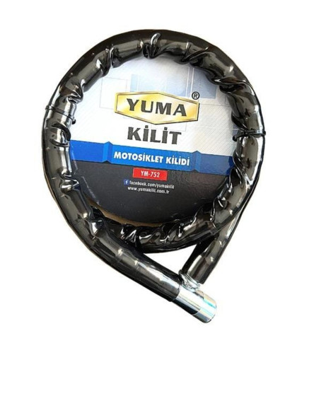 Yuma YM-752 Motorsiklet Kilidi Anahtarlı Körüklü Siyah ( Boy : 120cm-çap : 22mm )