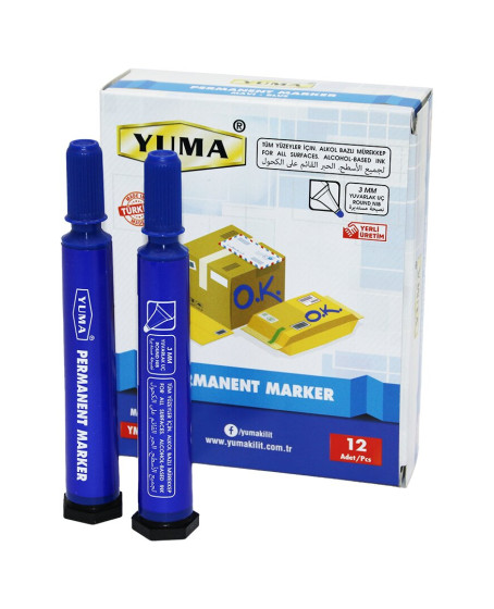 YUMA YM-790M MAVİ KOLİ KALEMİ 12 ADET