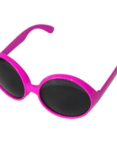 Yuvarlak Yeşilçam 80 li 90 lı Yıllar Parti Gözlüğü Retro Pembe Renk