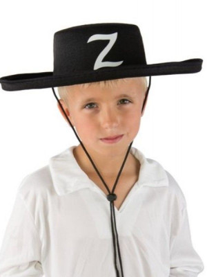 Z Logolu Çocuk Boy Bağcıklı Zorro Şapkası