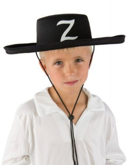 Z Logolu Çocuk Boy Bağcıklı Zorro Şapkası