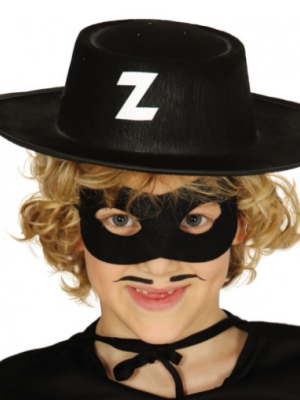 Z Logolu Zorro Şapkası ve Zorro Maskesi Çocuk Boy Z Logolu Zorro Şapkası ve Zorro Maskesi Çocuk Boy