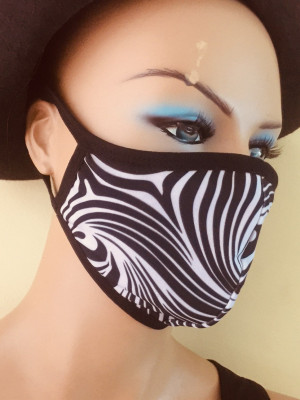 Zebra Desen Yıkanabilir Maske