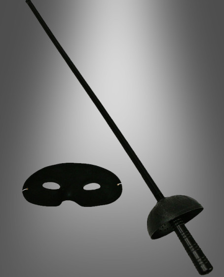 Zorro Kostüm Plastik Aksesuar Seti – Maske ve Kılıç (67 cm)