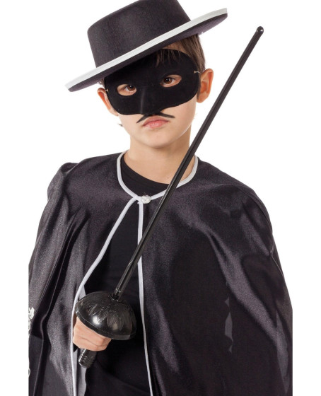 Zorro Kostüm Plastik Aksesuar Seti – Maske ve Kılıç (67 cm)