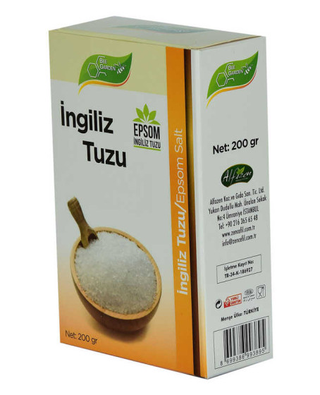 İngiliz Tuzu Yenilebilir Epsom Salt Magzenyum Sülfat 200 Gr