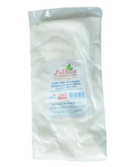 İngiliz Tuzu Yenilebilir Epsom Salt Magzenyum Sülfat 500 Gr