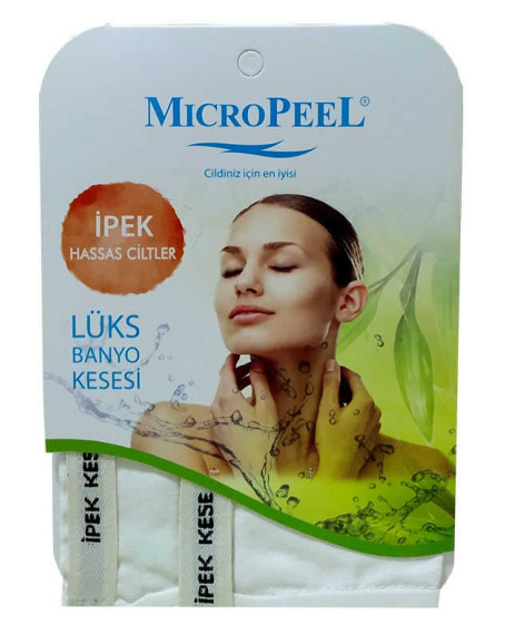 İpek Hassas Cilt İçin Banyo Kesesi Beyaz 16X25