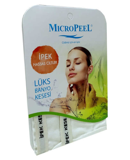 İpek Hassas Cilt İçin Banyo Kesesi Beyaz 16X25