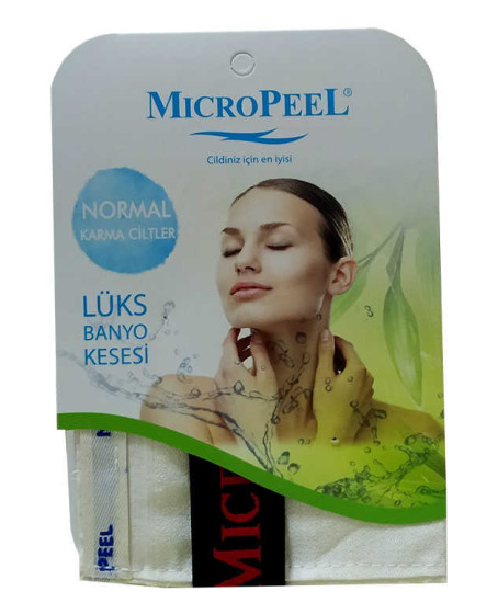 İpek Karma Cilt İçin Banyo Kesesi Beyaz 16X25