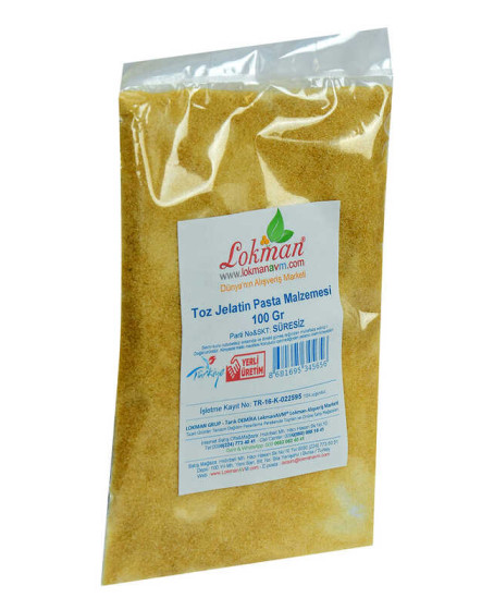 Jelatin Toz Öğütülmüş Pasta Malzemesi 100 Gr Paket