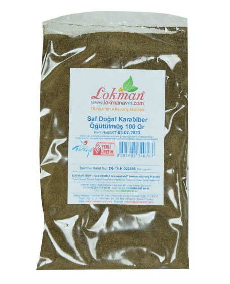 Karabiber Doğal Öğütülmüş Saf 100 Gr Paket