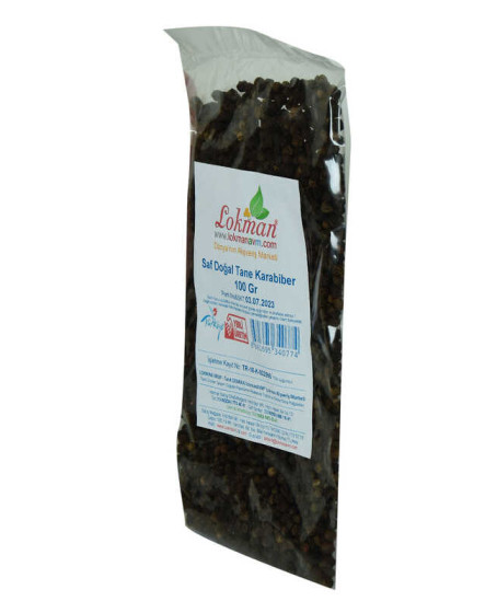 Karabiber Doğal Tane Saf 100 Gr Paket