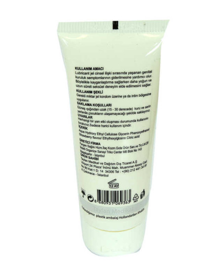 Kayganlaştırıcı Jel Çilekli Su Bazlı 100 ML Strawberry Lubricant Gel