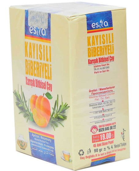 Kayısılı Biberiyeli Karışık Bitkisel Çay 45 Süzen Poşet
