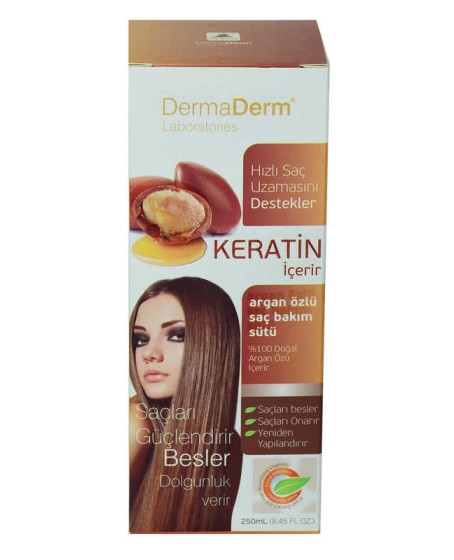 Keratinli Argan Özlü Saç Bakım Sütü Hızlı Saç Uzamasına Etkili 250 ML Keratinli Argan Özlü Saç Bakım Sütü Hızlı Saç Uzamasına Etkili 250 ML