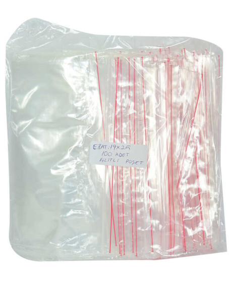 Kilitli Naylon Torba Poşet 19X25 Cm Şeffaf 100 Adet 1 Paket