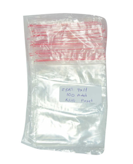 Kilitli Naylon Torba Poşet 9X11 Cm Şeffaf 100 Adet 1 Paket