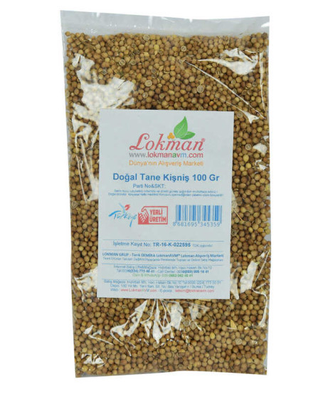 Kişniş Doğal Tane 100 Gr Paket